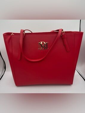 New Badgley Mischka Red Buckle Tote
